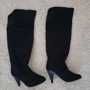 Wilma Knee Boot Black Suede